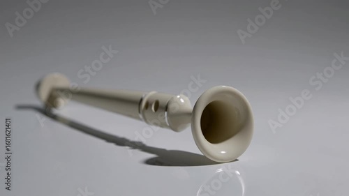 Plastic Wind Instrument for Musical Instruction and Baroque Ensemble Performance with Area for Text Placement