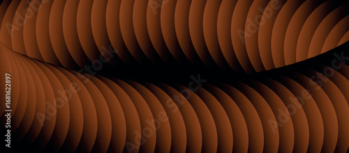 Modern gradient poster on a dark background with voluminous geometric shapes in brown tones. Elegant design for wall paintings, flyers, brochures, covers and web banners.