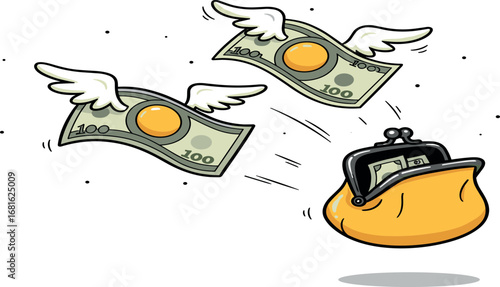 Money Flying Out of a Wallet