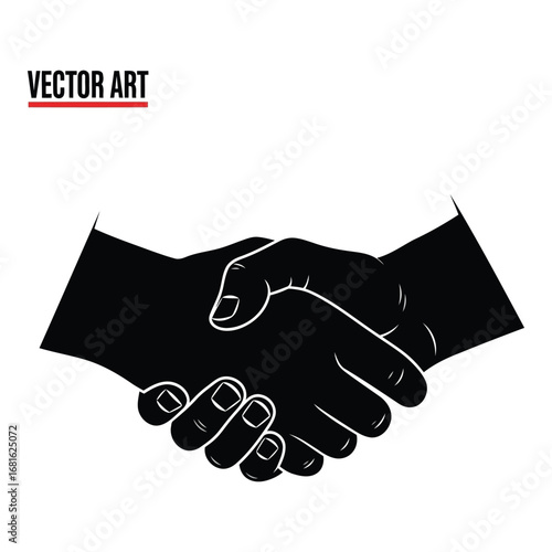 Two hands shaking in a partnership deal symbolizing agreement and trust silhouette