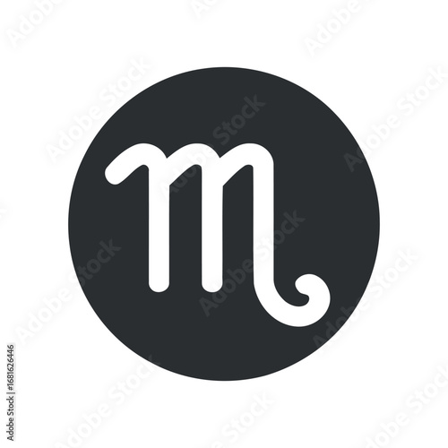 Scorpio Zodiac Sign Icon: A Detailed Vector Illustration of the Astrological Symbol in a Circle