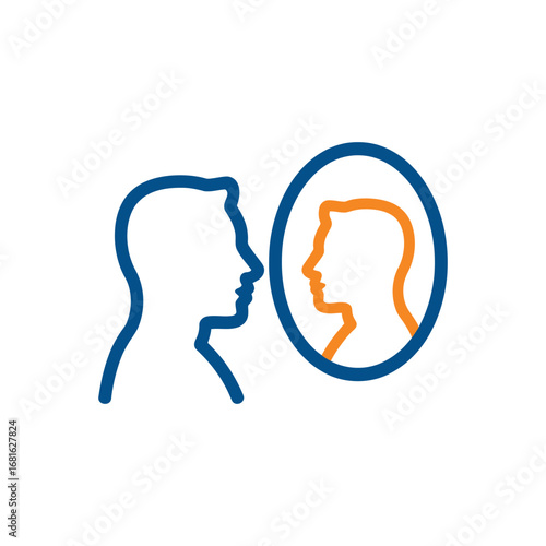 Self-Reflection and Identity Exploration: A Vector Illustration of Introspection, Self-Awareness, and the Quest for Understanding One's True Self