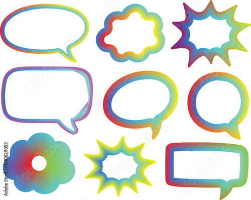 A vector set of diverse comic speech bubbles for communication and thought, perfect for graphic design
