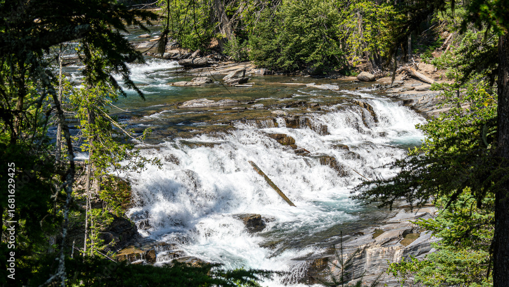 Fototapeta premium McDonald Falls in Glacier National Park of Montana State, USA