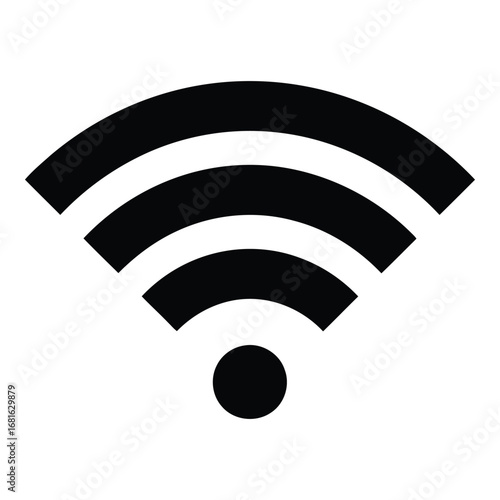 Iconic wi-fi symbol representing wireless network connectivity and internet access silhouette