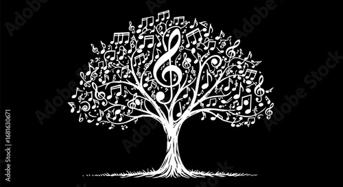 Musical Tree with Notes