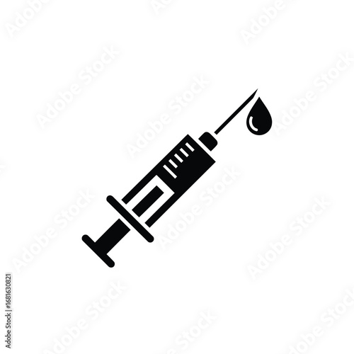 Vector illustration of syringe with a drop for medical concept