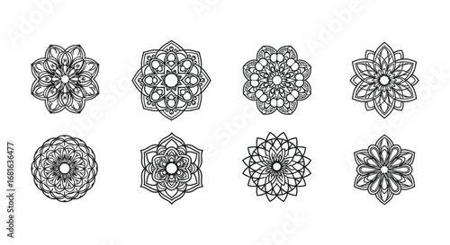 intricate floral patterns arranged in symmetrical grid formation