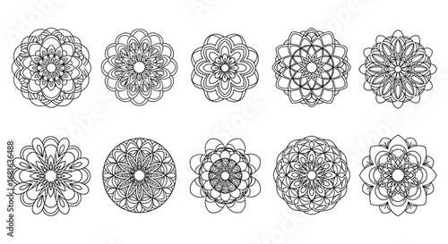 intricate floral patterns arranged in symmetrical grid formation
