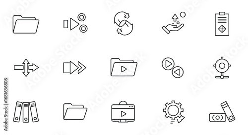 file icons represent various actions and settings options