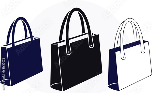 Three tote bags in different colors and styles