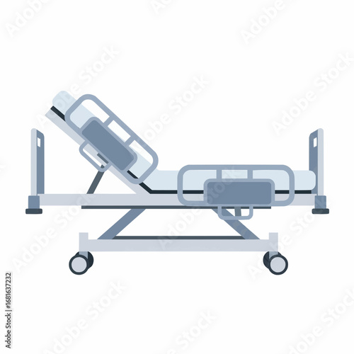 Hospital Bed Illustration Healthcare Medical Equipment Recovery Patient Treatment