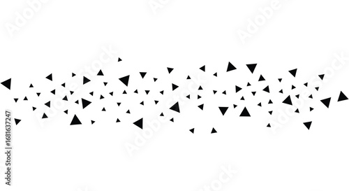 a scattered pattern of black triangles on white background