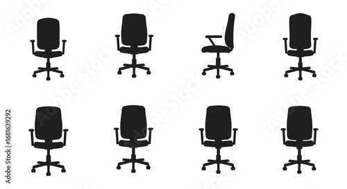 office chairs arranged neatly in rows and columns