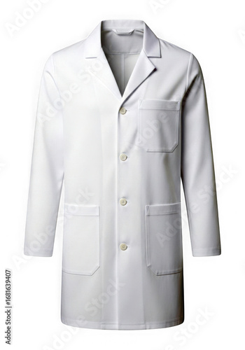 White lab coat isolated on transparent background