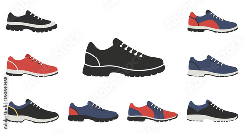 a variety of colorful sneakers arranged neatly in rows