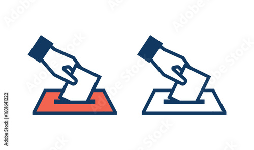 Cast Your Vote Illustration Voting Box Icon Hand Inserting Ballot Paper Symbol of Democracy Election Process Political Choice Government Decision