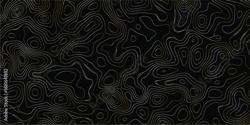 Smooth flowing abstract map contours with depth layers for modern digital artwork
