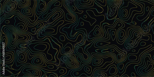 Smooth flowing abstract map contours with depth layers for modern digital artwork