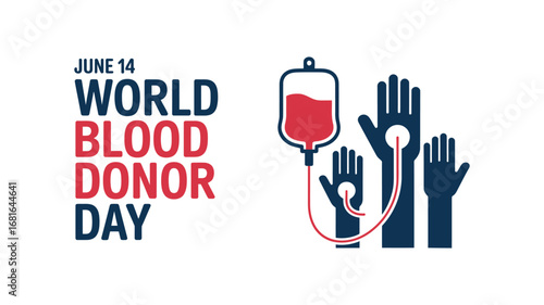 World Blood Donor Day Illustration: June 14th Awareness Campaign for Blood Donation, Saving Lives, and Promoting Health on Transparent Backdrop