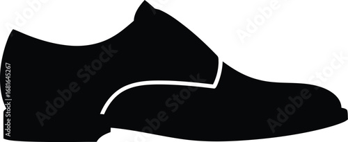 Elegant black monk strap dress shoe silhouette for formal men's fashion and footwear vector