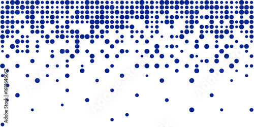 Exploding square dot elements dispersing from the grid background forming a visual of disintegration digital fade and abstract noise suitable for vector technology concept