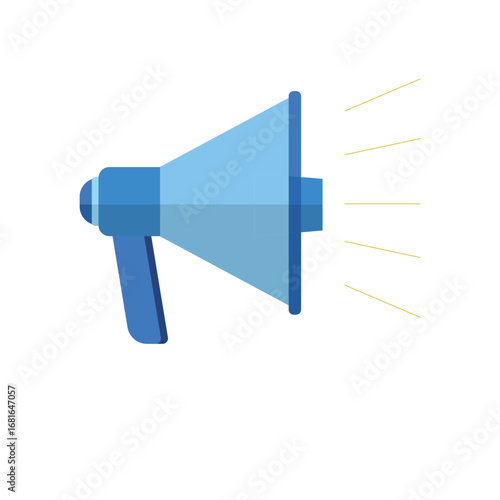 Vibrant blue megaphone symbolizing important announcements and effective communication for reaching a wider audience with clear messages