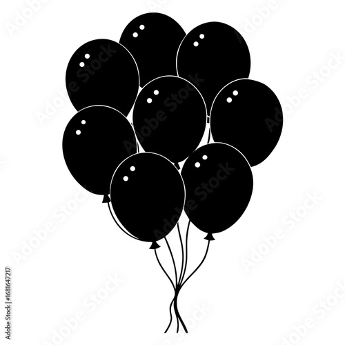 Black balloons floating celebration party helium