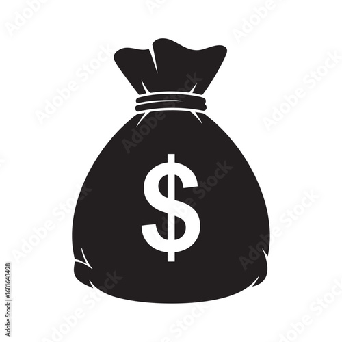 Money bag icon with dollar sign symbolizing wealth and financial success