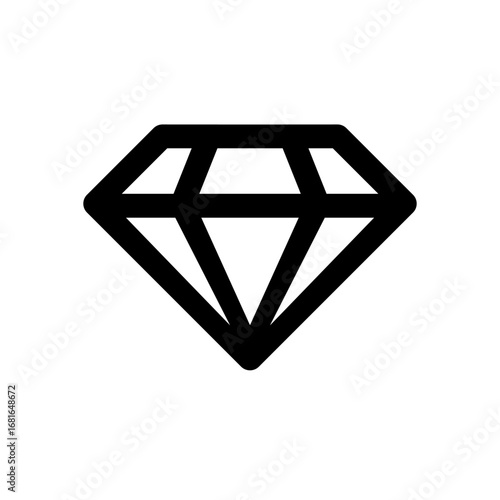 Diamond luxury and high value symbol silhouette