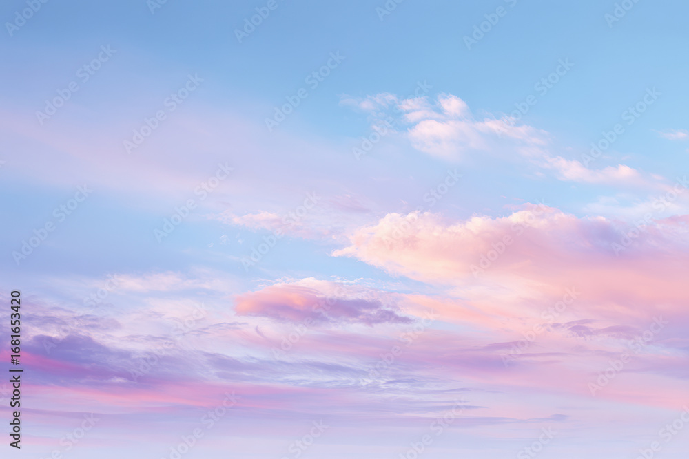 Fototapeta premium breathtaking gradient sky featuring soft transitions of blue pink and purple hues at sunset
