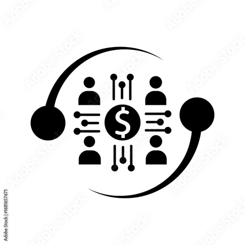 payments, money and people icon, line design
