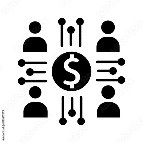 payments, money and people icon, line design
