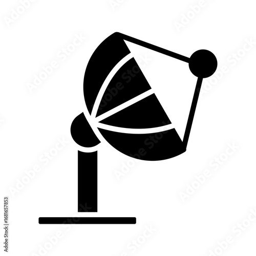 Satellite dish icotnblack vector collection of communication antenna group in line style, radar signal transmitter receiver symbols, wireless broadcast network elements bundle
