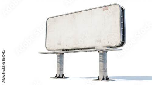 Isolated billboard structure against white background offers blank canvas for creative advertising strategies and marketing campaigns