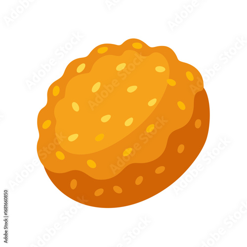 bun with sesame seeds vector art