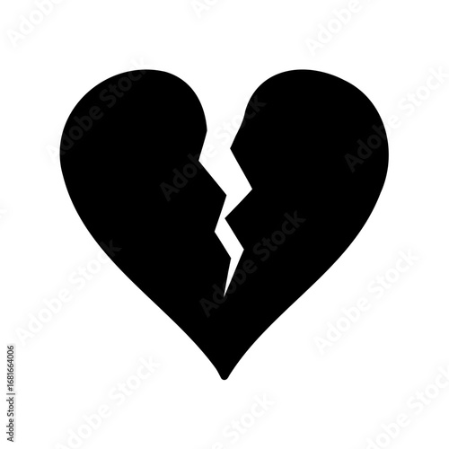 Silhouette of a Cracked Heart Symbolizing Heartbreak and Emotional Distress