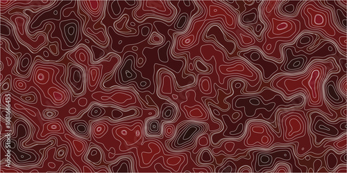 Artistic terrain mapping background with elevation contour abstract flow