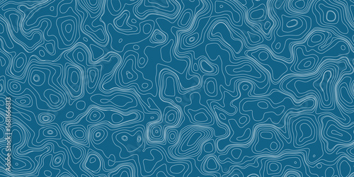 Terrain mapping seamless abstract pattern with contour line flow design