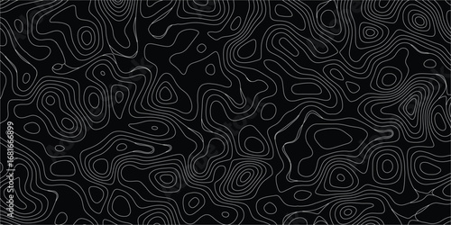 Seamless terrain mapping background with abstract flowing line contours
