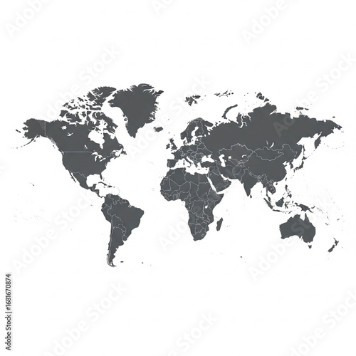 world map on white background