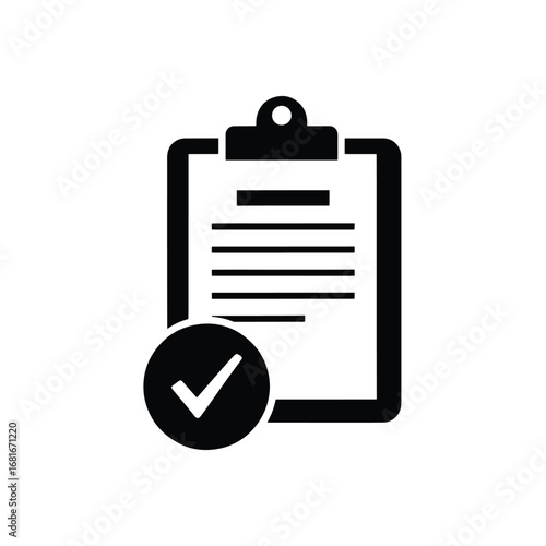 Clipboard with checklist and check mark icon representing task completion and verification