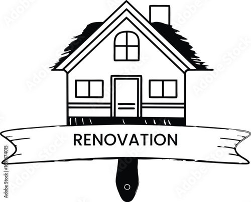 Simple house icon for renovation and home improvement projects vector