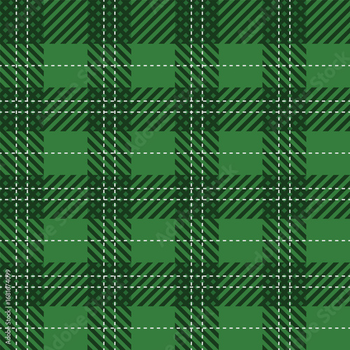 Vector plaid scottish pattern in red colors with white thread