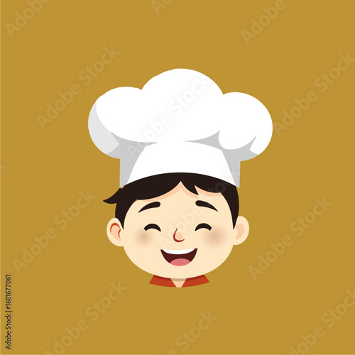 Smiling Chef's Face Cartoon