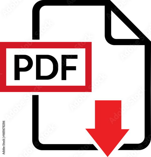 PDF file format icons . PDF file download symbols. Format for texts, images, vector images, videos, interactive forms, Vector illustration !