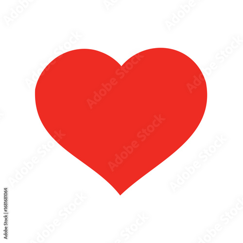 Simple Red Heart Illustration Symbol of Love and Romance on White Background, Expressing Affection and Connection