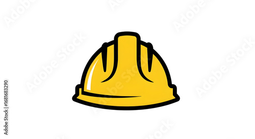 Yellow construction helmet isolated on transparent background, a symbol of safety, protection, and hard work for engineers, construction workers, and industrial professionals
