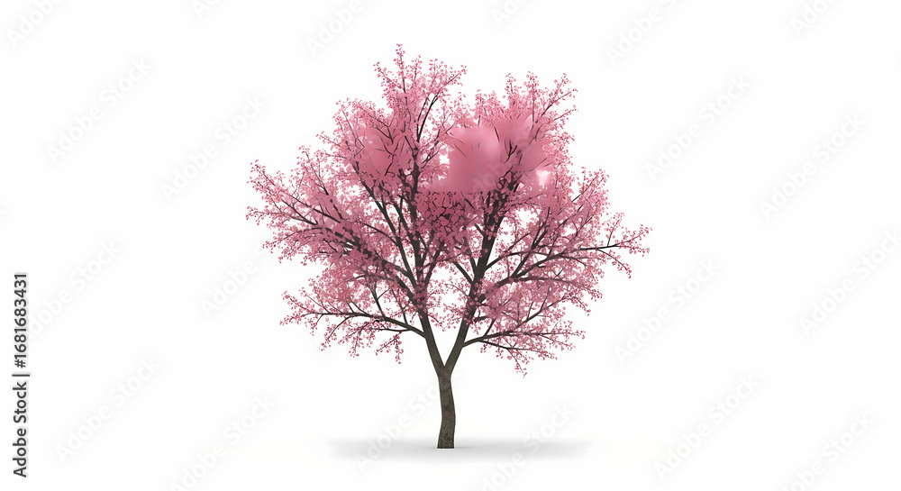 Obraz premium pink tree isolated on white