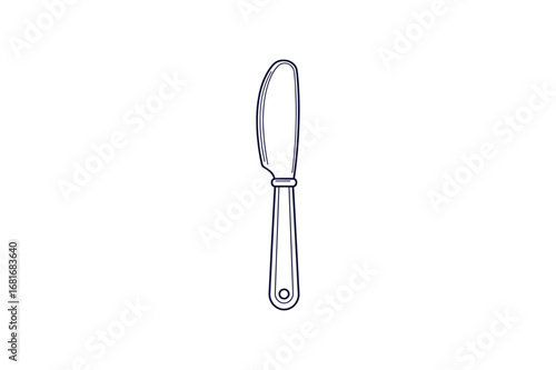 butter knife outline clip art silhouette vector illustration on white background